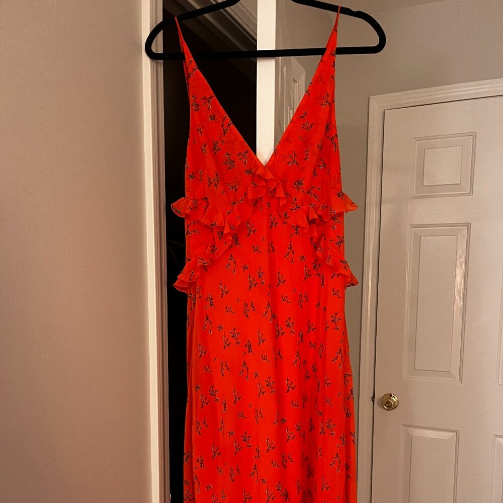 🌼 Urban Outfitters Orange Floral Maxi Dress